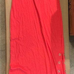 Michael Kors Coral Midi Dress with Grommet Trim